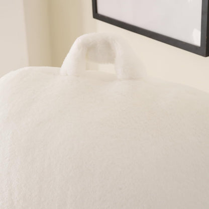 Reading Pillow with Arms for Sitting in Bed,Backrest,White Flannel,M | 17" Backrest Supports Back for College Students,Elbows & Forearms for Dorm Reading,Gaming,Watching TV