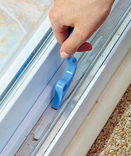 2pcs Hand-held Groove Gap Cleaning Tools Door Window Track Kitchen Cleaning Brushes (Sky Blue)