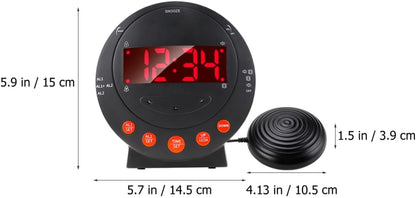 Digital Vibration Alarm Clock with Strong Bed Shaker for Deaf and Hard of Hearing, Loud Bedroom Vibrating Alarm Clock for Heavy Sleepers Elderly Use, 3pcs Set Without Batteries