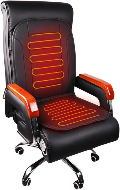 Heated Seat Cushion for Office Chair with Temperature Control and Timer, Back and Seat Heating - for Office/Home Use