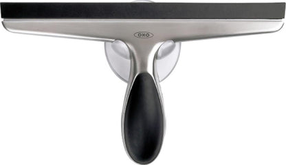 OXO Good Grips Stainless Steel Squeegee - All-Purpose for Bathroom, Glass Shower Doors, Mirrors, Tiles, Countertops and Car Windows - Streak Free | Flexible blade or silicone edge, easy water removal, compact storage