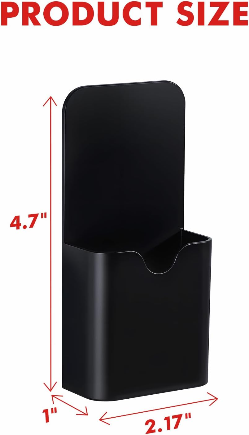 BEYGORM Magnetic Pen Holder for Refrigerator, Pencil Cup Organizer (Black) | Upgraded 1.5mm thick magnetic backing for whiteboards, lockers & fridge; 4 Pcs dry erase marker holder for classroom & office