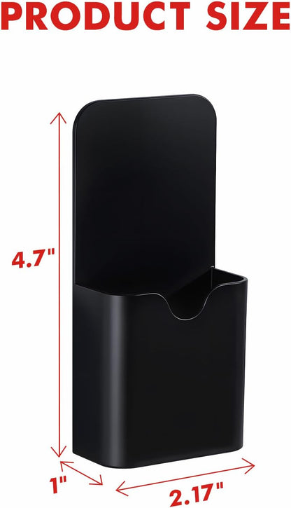 BEYGORM Magnetic Pen Holder for Refrigerator, Pencil Cup Organizer (Black) | Upgraded 1.5mm thick magnetic backing for whiteboards, lockers & fridge; 4 Pcs dry erase marker holder for classroom & office