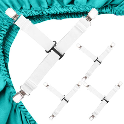 MENDENG Sheet Straps Fitted Sheet Clips Holder Surspeners Keep Sheets in Place Bed Sheet Fasteners Gripper Black 4P