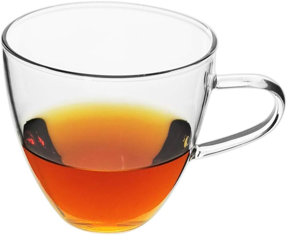 Glass Filtering Tea Maker Teapot with a Warmer and 6 Double-walled Tea Cups Set (Heating base, Standard)