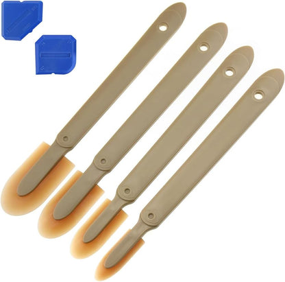 6pcs Caulking Tool Reusable Sealant Spatula Spreader 2 Sizes Silicone Caulk Finishing Set Tool Multifunctional Caulking Remover/Smoothing Tool Applicator for Tiles Brick Kitchen Bathroom