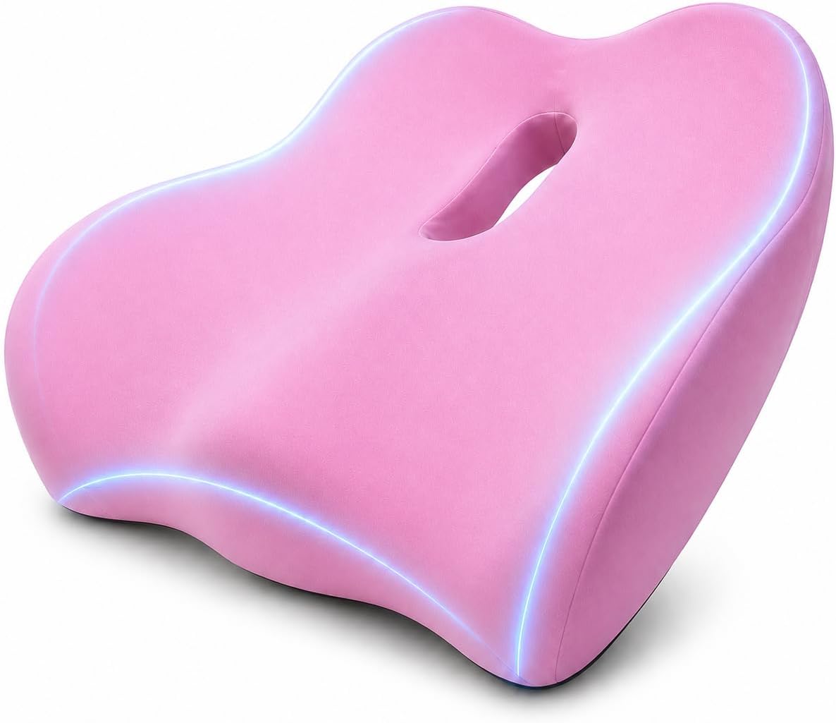 X Large Memory Foam Seat Cushion for Office Chair, High-Density Pad with Non-Slip Bottom and Adjustable Strap, Tailbone Pressure Relief for Long Sitting, Desk Work, Car, Wheelchair, Black