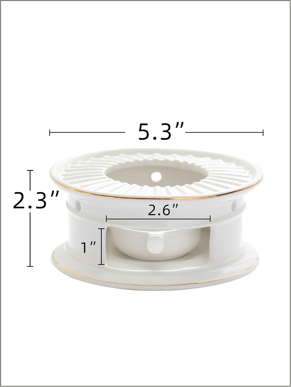 CHENP.HMC Teapot Warmer, Ceramic Tea Warmer with Tealight Holder(White) | Teapot Heater for Heating Coffee, Milk, Tea Light Heater, Candle Warmer