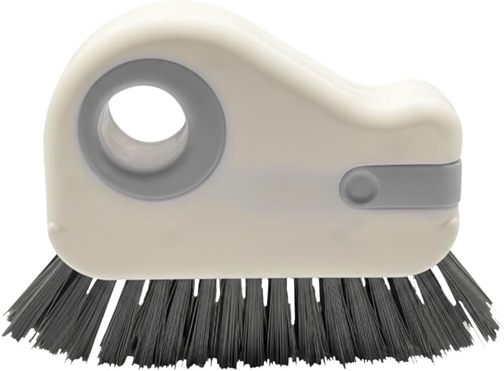 YoRise 2 in 1 Car Groove Cleaning Brush, Multifunctional Hard Bristle Car Window Track Cleaner Tool with Hidden Scraper, Universal Auto Door Crevice Cleaning Accessories for Window Sill(Orange-1PCS)