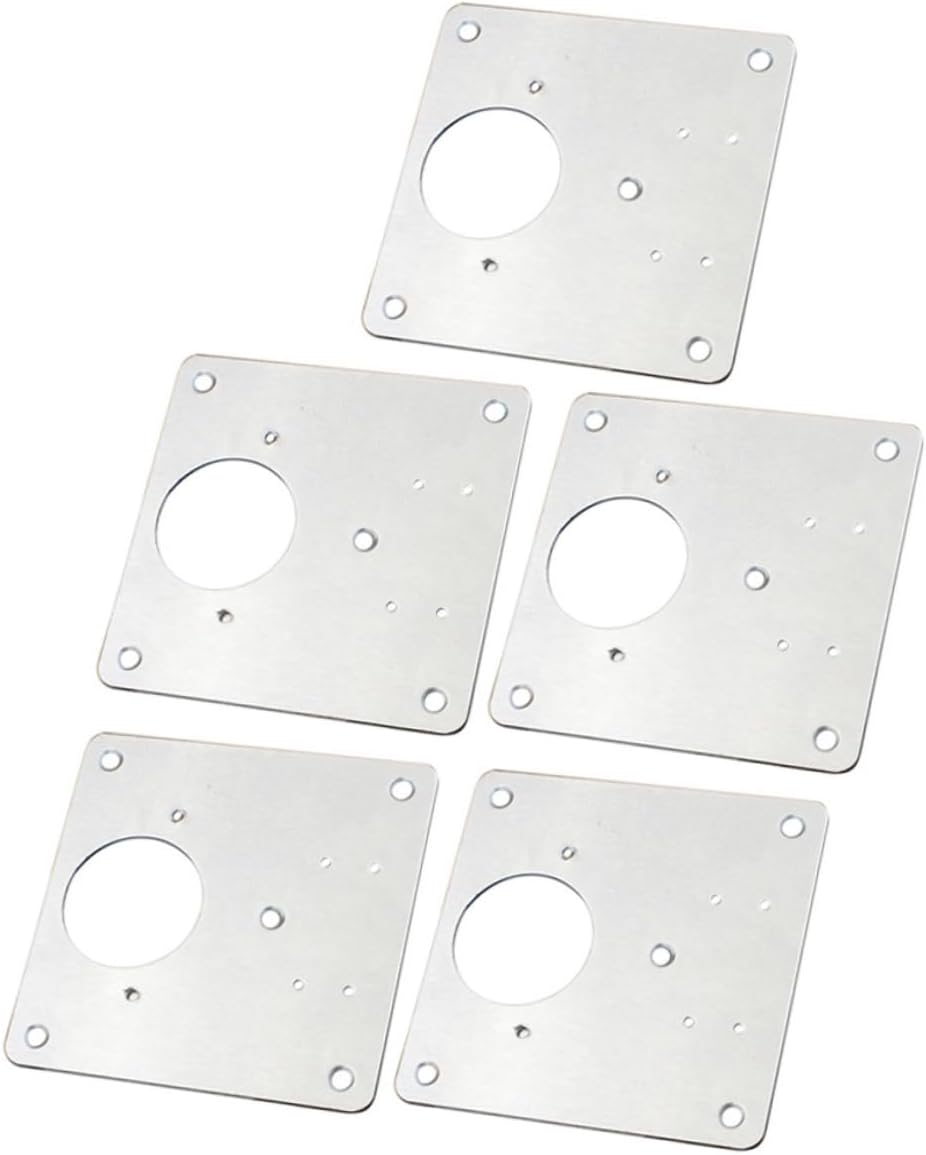 5pcs Stainless Steel Hinge Repair Plate Kit Screws Door Hinge Brackets for Cabinet and Furniture Repair Easy Installation and Stable Support