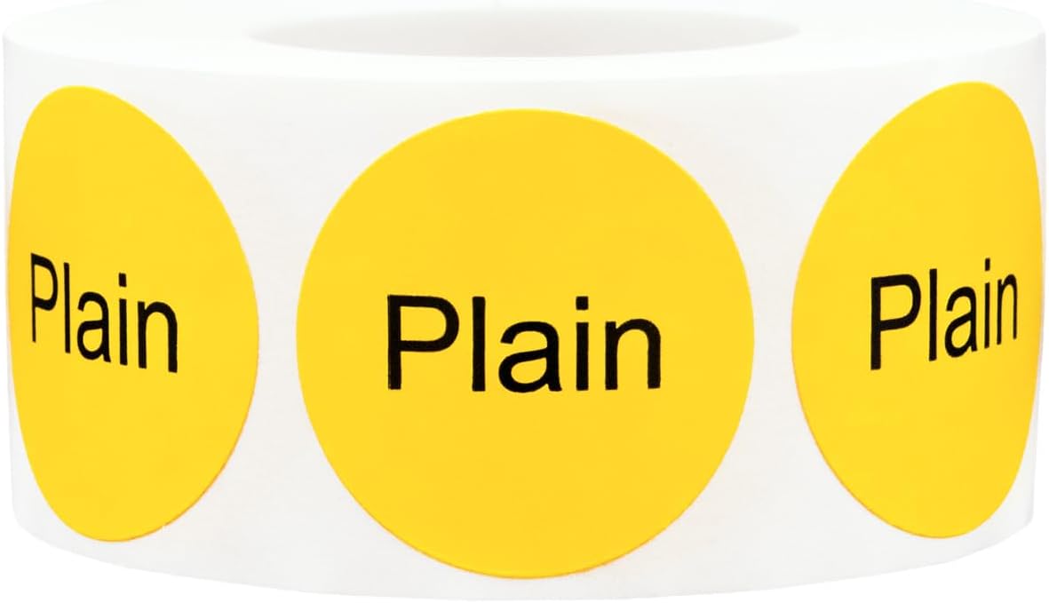 Yellow with Black Carnitas Circle Dot Adhesive Stickers, 1 Inch Round Labels, 500 Total Stickers
