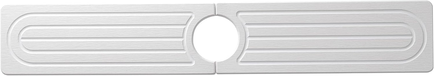 Diatomite Faucet Mat for Kitchen Sink, Quick-Dry Stone-Like Sink Mat, Flat Lay Absorbent Countertop Drying Mat for Faucet Area, Hard Diatomite Mat, Gray, 23.6 x 4 in