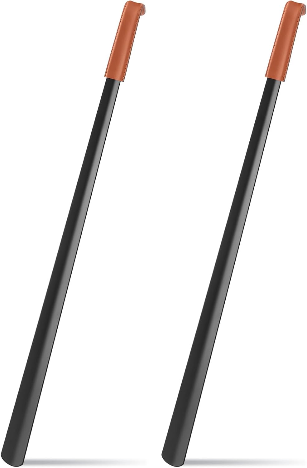 2 Pcs 31.5'' Extra Long Metal Shoe Horn for Elderly, Silver | Shoehorn Dressing Stick for Senior Disabled Men Women Limited Mobility, Standing Reach Assist, No Bending Needed