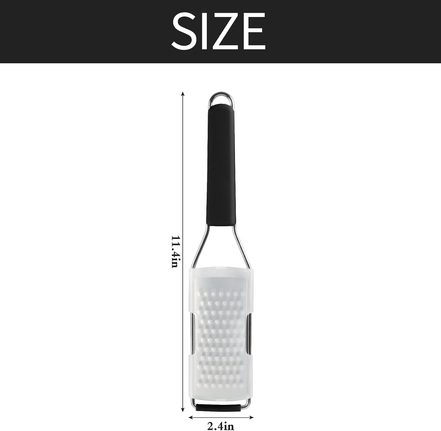 Cambom Lemon Zester Grater Three-piece Suit - Heavy Duty Kitchen Tool for Parmesan Cheese, Ginger, Garlic, Nutmeg, Chocolate, Vegetables，Fruits，Stainless Steel Grater Dishwasher Safe Black | 304 Stainless Steel, Sharp Tool for Parmesan Cheese, Ginger,