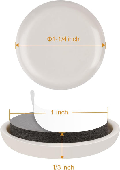 1-1/4" Upgraded Furniture Sliders for Carpet & Hardwood Floors | 24 PCS Self Adhesive Chair Leg Glides, Appliance Sliders, Easy Movement, Floor Protection