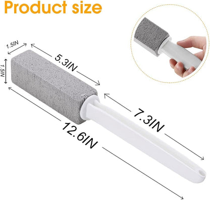 Kadden 2 Pack Pumice Stone Toilet Bowl Cleaner with Handle, Hard Water Ring Remover & Stain Scrubber for Bathroom, Pool, Sink and Tub, Ergonomic Heavy Duty Cleaning Tool