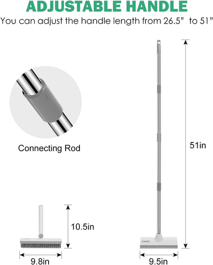 SetSail Floor Scrub Brush with 51-Inch Long Adjustable Handle 2 in 1 Scrape Brush Stiff Bristle Floor Scrubber for Cleaning Shower Bathroom Garage Kitchen Wall Deck Tub Tile | 2 in 1 Scrape Brush Stiff Bristle Floor Scrubber for Cleaning Shower Bathroom
