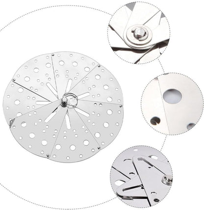 Cabilock Spill Stopper Lid Cover Stainless Steel Adjustable Expandable Boil Over Safeguard Pot Pan Lid Overflow Stopper for Kitchen Tool Silver