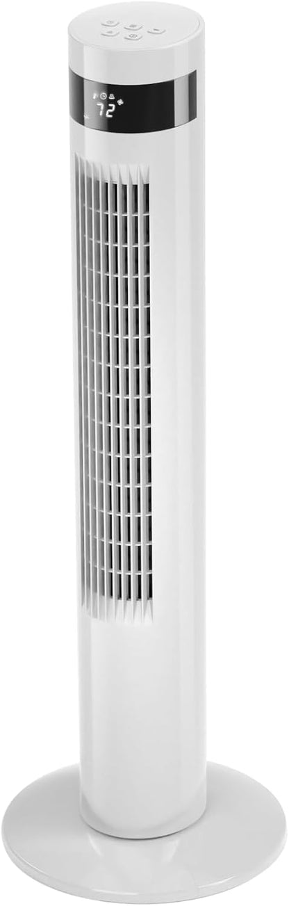 Antarctic Star Tower Fan 85°Oscillating Fan Quiet Cooling 12H Timer Remote Control Bladeless Electric 3 Speeds Wind 3 Modes, 42INCH, PINK