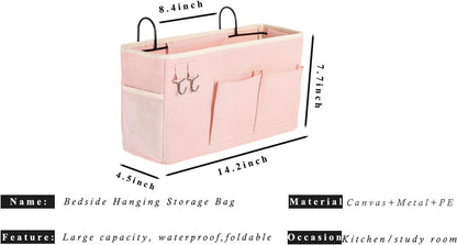 Bunk Bed Organizer, Bedside Caddy Hanging Bed Organizer Storage Bag With Pockets, for College Dorm Rooms Bed, Hospital Bed, Baby Bed Rails,Fishing Chair 14.2 * 4.5 * 7.7inch,Flower