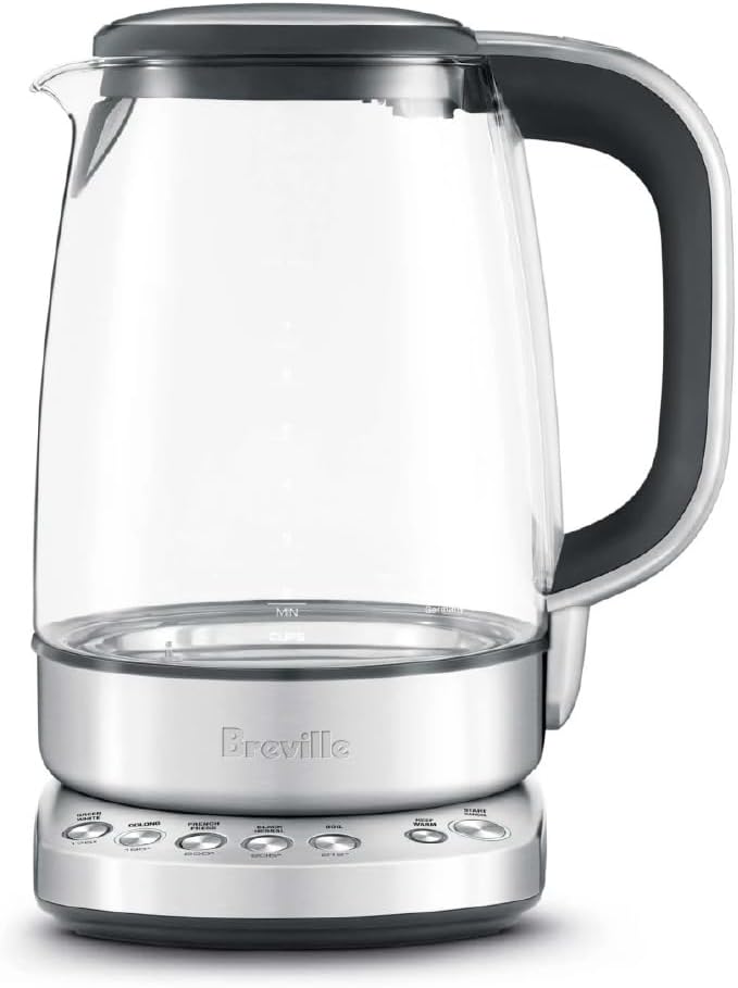 Breville BKE830XL IQ Kettle Pure Water Heater, Brushed Stainless Steel | Precisely heat water for tea and coffee with quiet electric kettle featuring soft top lid for easy pouring | 7 cup capacity