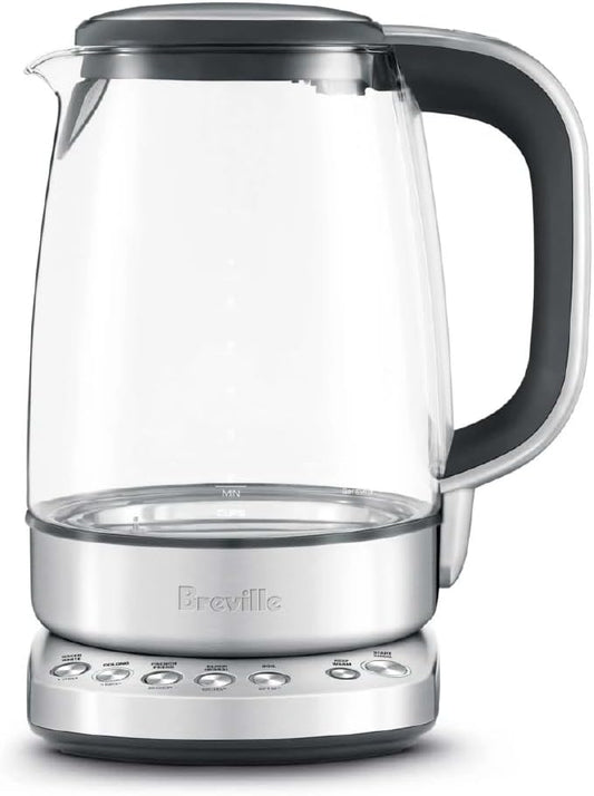 Breville BKE830XL IQ Kettle Pure Water Heater, Brushed Stainless Steel | Precisely heat water for tea and coffee with quiet electric kettle featuring soft top lid for easy pouring | 7 cup capacity