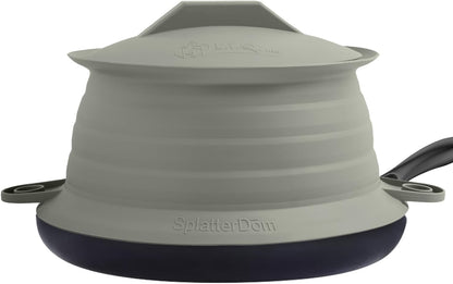 L.I.Q. Silicone Splatter Guard, Durable SplatterDom, Blue Steel, Large | 10 and 12 Inch Pots, 10'' Lid, Food and Oil Splash Guard for Cooking, Easy to Clean and Store, BPA-Free, Microwave Safe