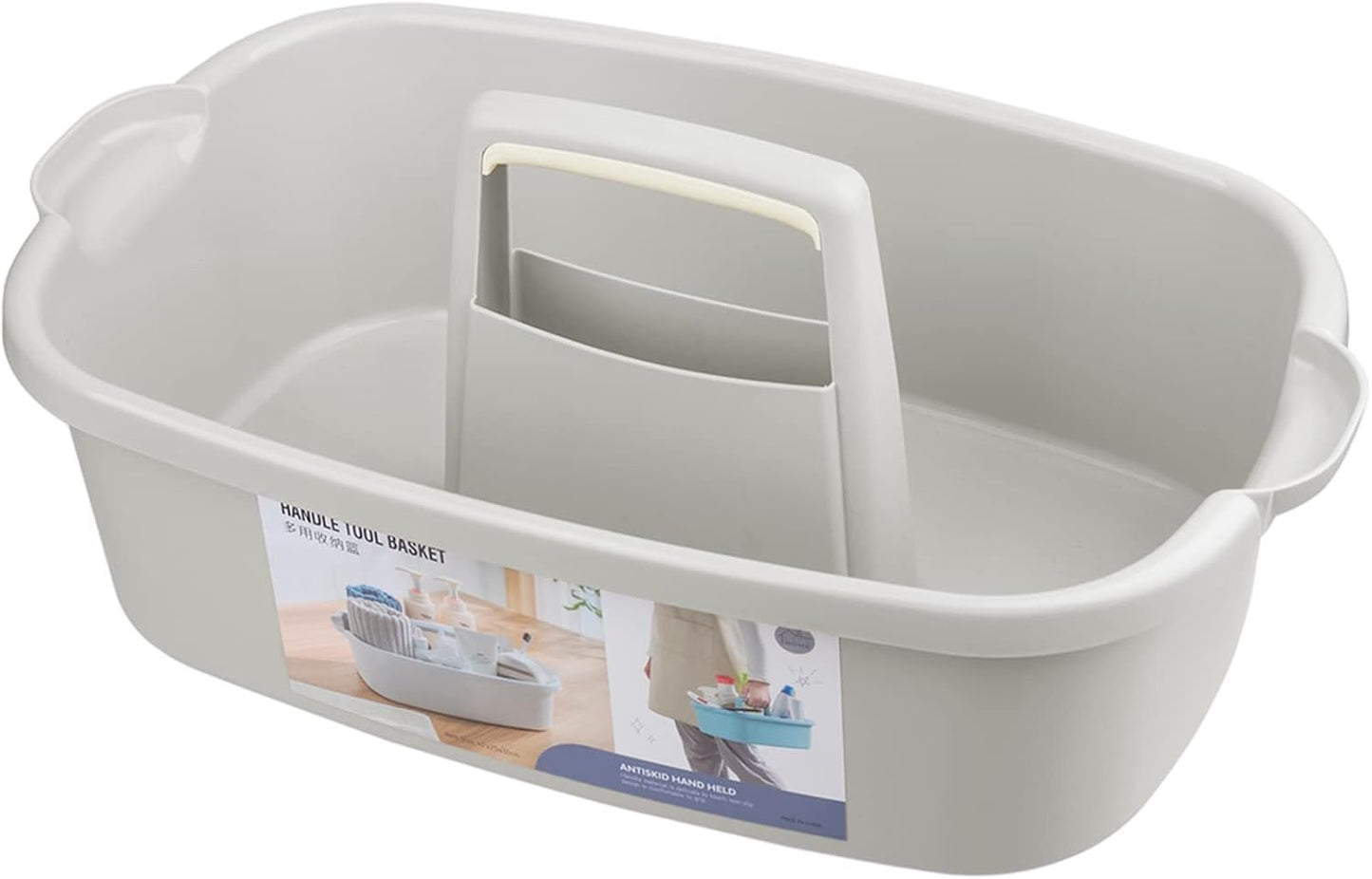 JiatuA Large Cleaning Supplies Caddy Portable Shower Caddy Basket Dark Gray | Sturdy Supply Organizer with Handle Plastic Bucket Tool Storage for Bathroom Bedroom Kitchen Garden College Dorm Essentials