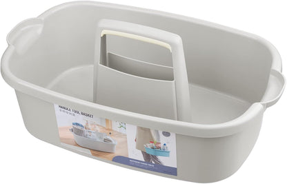 JiatuA Large Cleaning Supplies Caddy Portable Shower Caddy Basket Dark Gray | Sturdy Supply Organizer with Handle Plastic Bucket Tool Storage for Bathroom Bedroom Kitchen Garden College Dorm Essentials