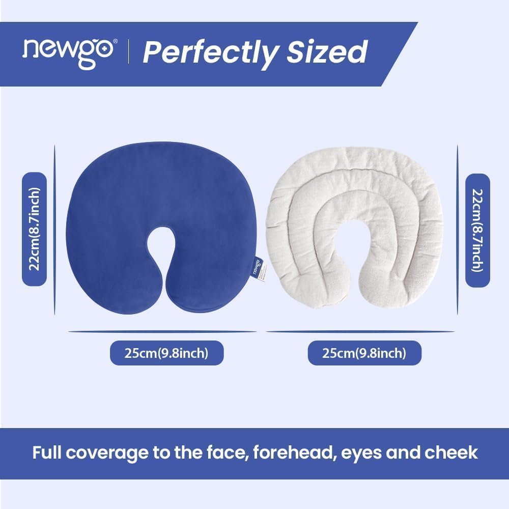 NEWGO Face Heating Mask, Moist Heat for Sinus & Migraine, Purple | Reusable and Easy to Use, Microwavable Warm Compress for Sinus Pressure, Migraine, and Tension Headache Relief