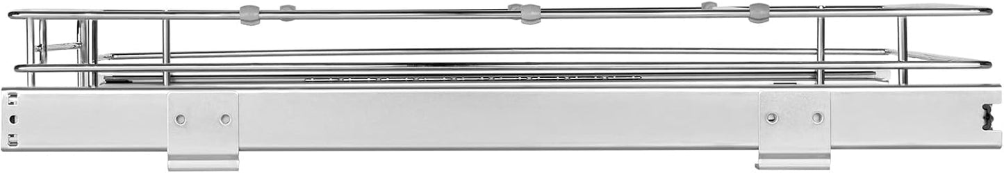 VEVOR 18.5"Wx21"Dx3.5"H Pull Out Cabinet Organizer, Heavy Duty Slide Out Pantry Shelves, Chrome-Plated Steel Roll Out Drawer, Drawer Storage for Home Under Sink, 20"Wx22"Dx7"H Install Size for Cabinet