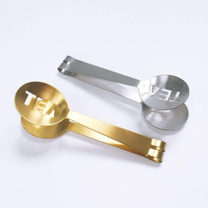 3pcs Tea Bag Clip, Round Lemon Slicer Clip, thickened Stainless Steel Tea Bag Tongs, Kitchen Tool Tea Bag Squeezer Holder Grip, Gold