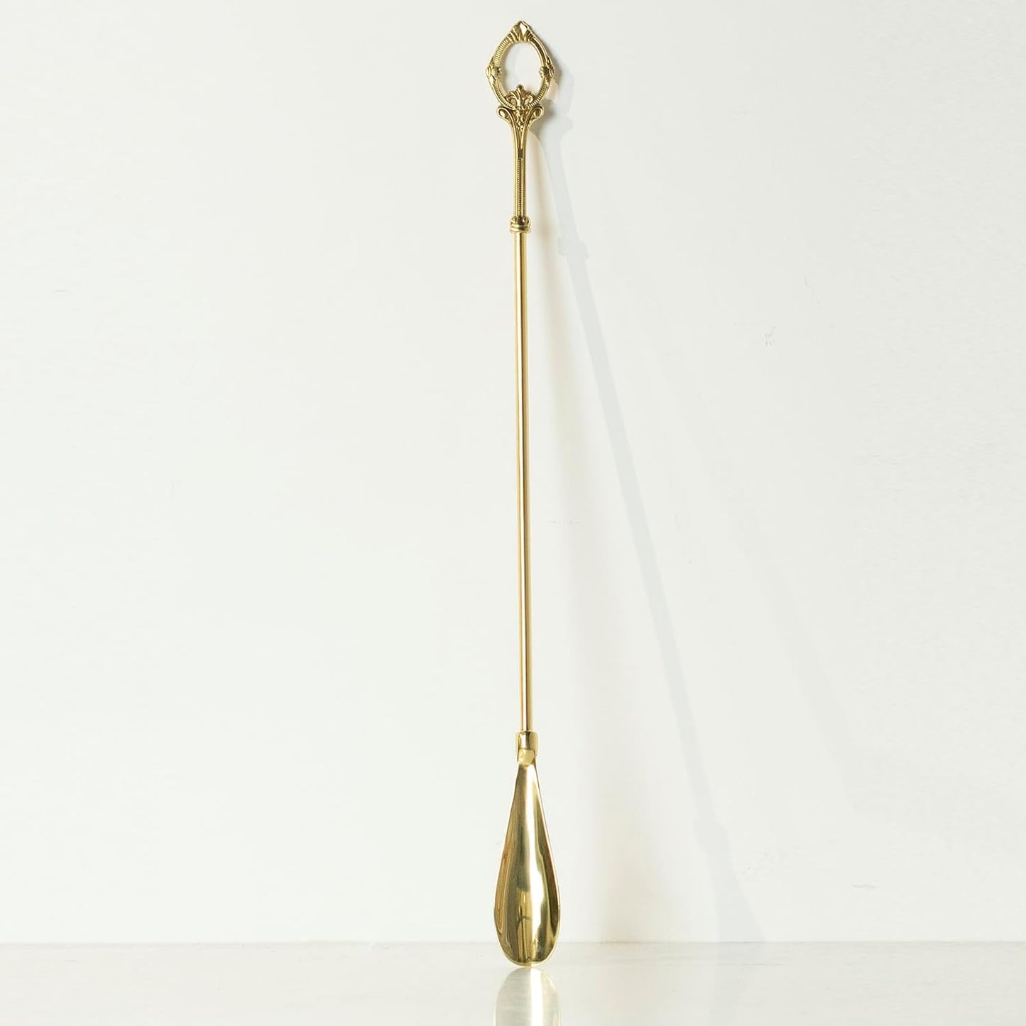 Shoe Horn Long Handle Brass Metal 24 inch ，Horse Head Decoration Shoe Horn for woman- Durable and Sturdy