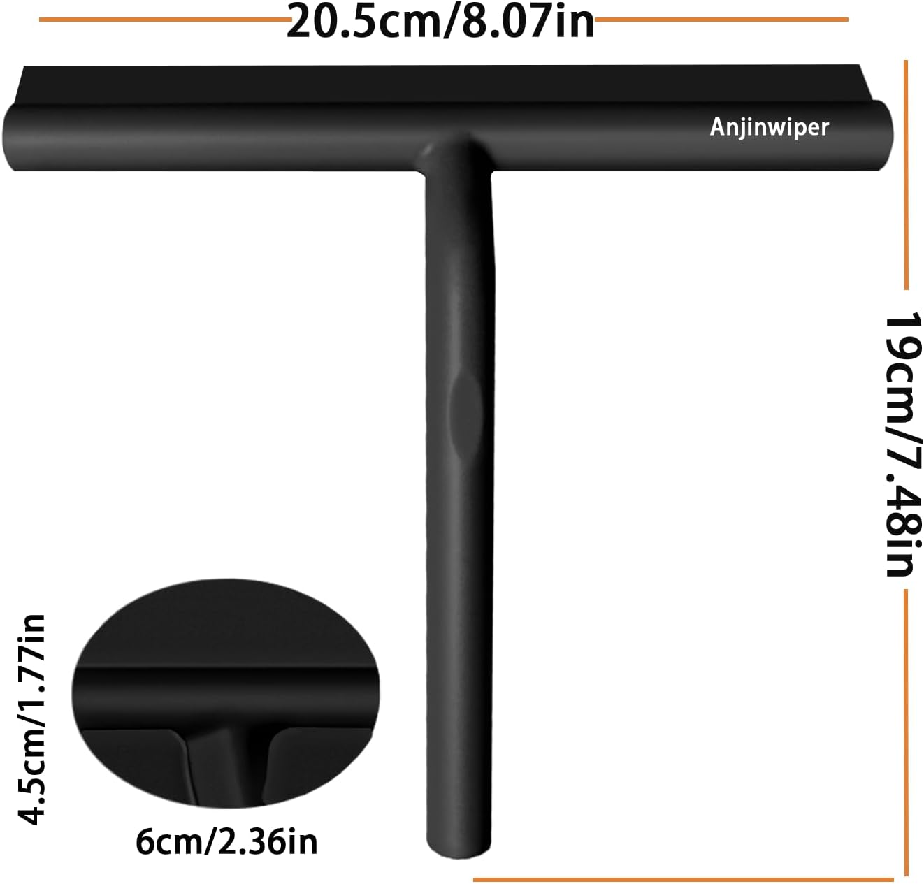 Shower Squeegee for Glass Doors, 10 Inch Bathroom Squeegee for Shower Glass | Streak Free No Squeak, Anti-Rust, All Purpose Glass Squeegee with Hook, Tile Walls, Mirror, Window, Car, Water & Soap Removal