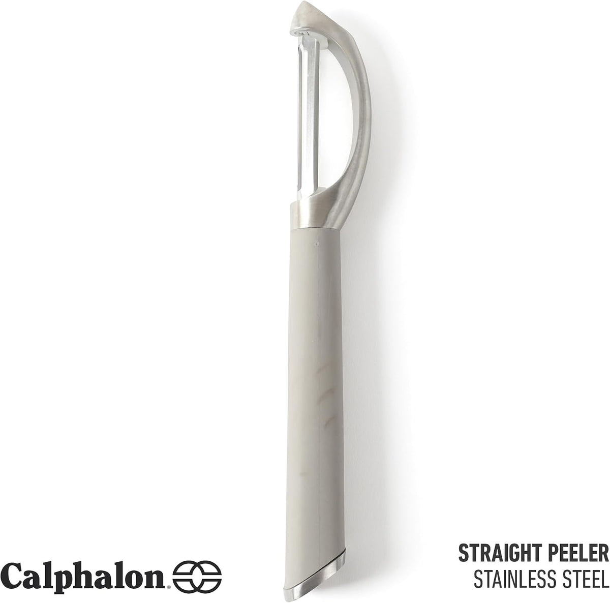Calphalon Stainless Steel Vegetable Peeler with Swivel Blade, Ergonomic Non-Slip Grip Handle for Fruits & Vegetables, Kitchen Peeler for Smooth Peeling & Meal Prep