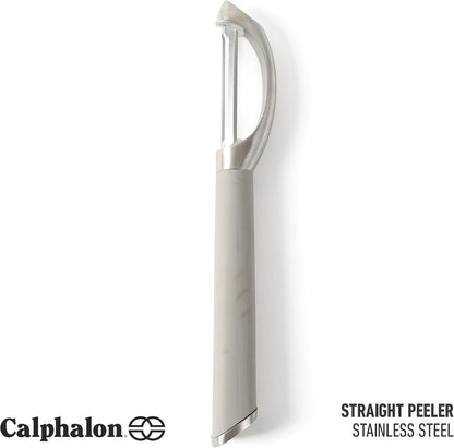Calphalon Stainless Steel Vegetable Peeler with Swivel Blade, Ergonomic Non-Slip Grip Handle for Fruits & Vegetables, Kitchen Peeler for Smooth Peeling & Meal Prep