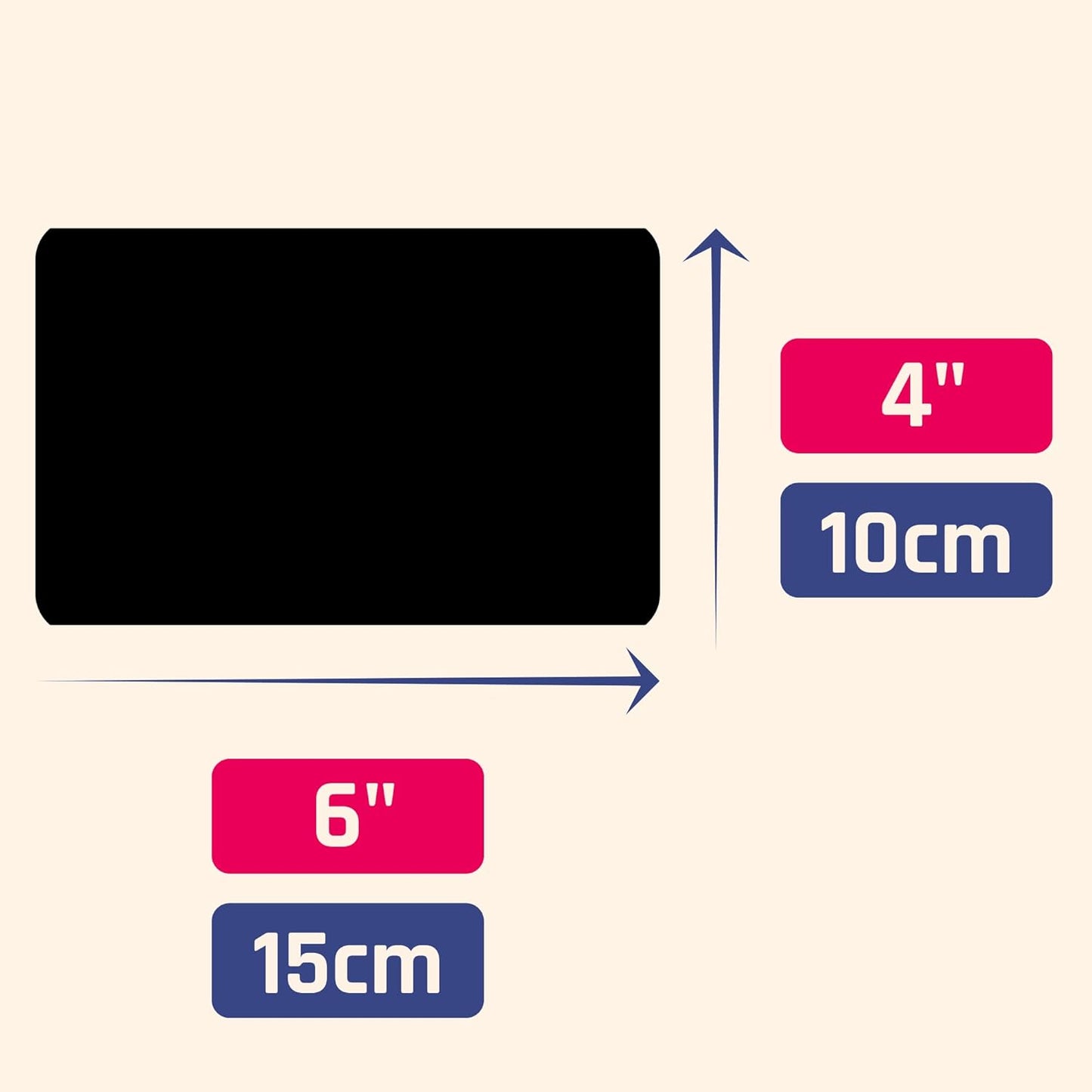 50 Pack, Large Chalkboard Labels Stickers - Rectangle, 6" x 4" | Erasable and Reusable