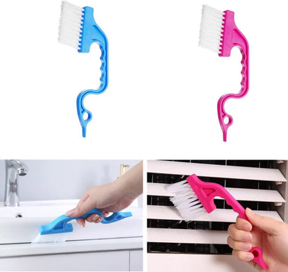 3Pcs Hand-held Groove Gap Cleaning Tools Door Window Track Kitchen Cleaning Brushes, for Window Air Conditioning Kitchen Cleaning （Random Color）