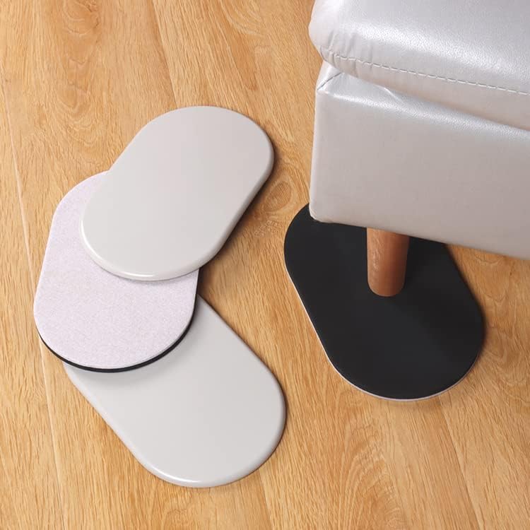 Ezprotekt Large Furniture Sliders for Carpet and Hardwood Floors, 8 Pack 9-1/2" x 5-3/4" Reusable Oval Heavy Duty Furniture Moving Pads, 4 Pcs Hard Floor Felt Sliders+4 Pcs Carpet Sliders (Beige)