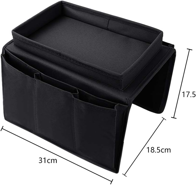 Couch Sofa Armrest Organiser Arm Chair Caddy Bedside Storage Pocket with 8 Pockets TV Remote Holder Bed Storage Pocket Bag for Cellphone Tablet Notepad Book Magazines DVD Glasses