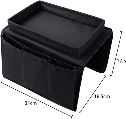 Couch Sofa Armrest Organiser Arm Chair Caddy Bedside Storage Pocket with 8 Pockets TV Remote Holder Bed Storage Pocket Bag for Cellphone Tablet Notepad Book Magazines DVD Glasses