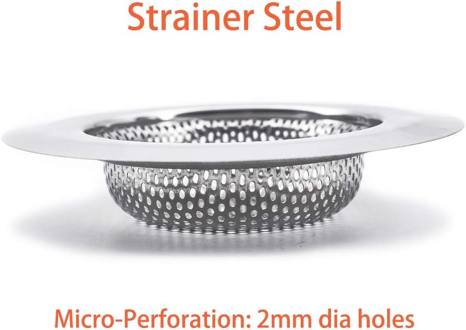 2 pcs Heavy Duty Stainless Steel Slop Basket Filter Trap, 2.75" Top / 1" Mesh Metal Sink Strainer,Perfect for Kitchen Sink/Bathroom Bathtub RV Wash Basin Floor Drain Balcony Drain Hole