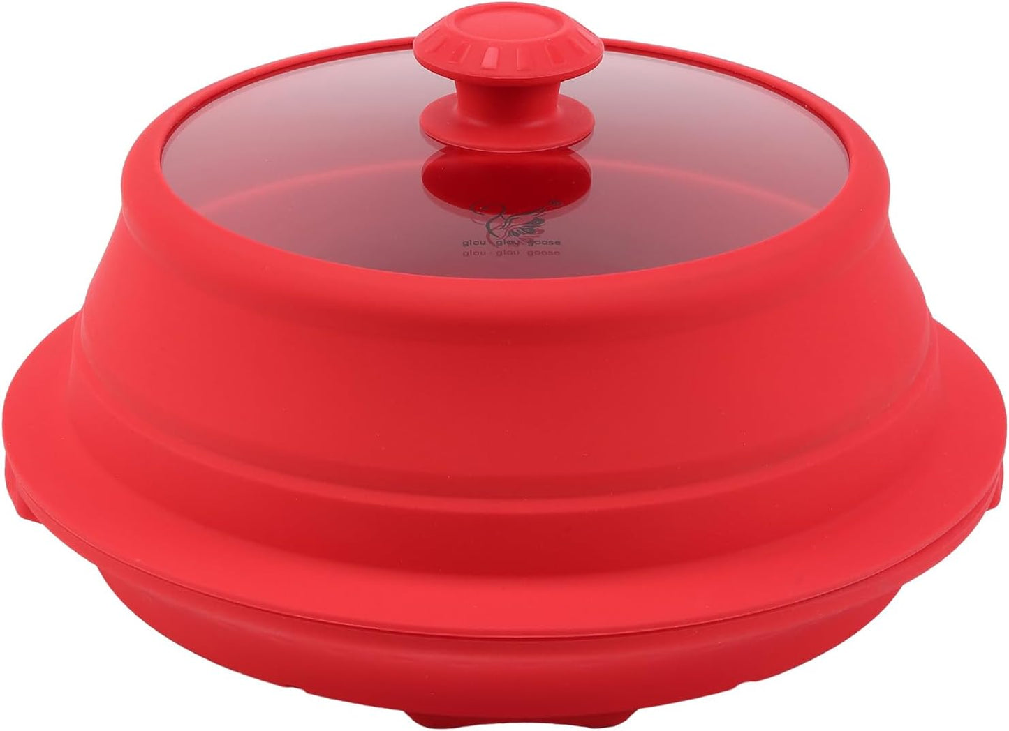 Collapsible Microwave Splatter Lid with Vented Tempered Glass Cover Wok Lid for Microwave Safe, Stockpot Steamer Pot Pan Round Bowl Plate 5" 6" 7" 8" 9" 10" Universal Multifunction Silicone Cover