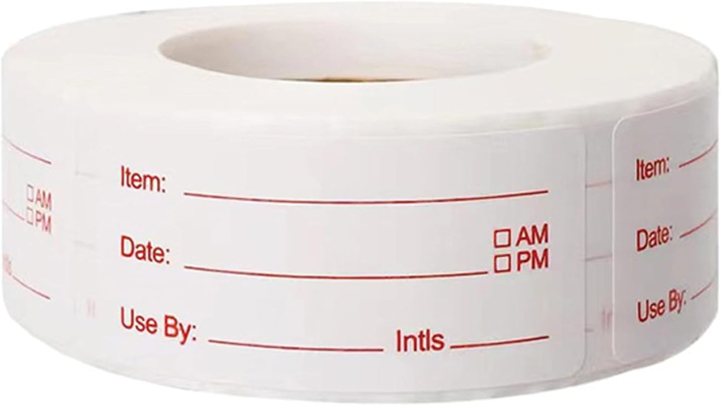 500 Pieces Dissolvable Food Labels,1 x 2inch Food Date Stickers Labels Freezer Labels for Food Containers, Easy to Write On(red)