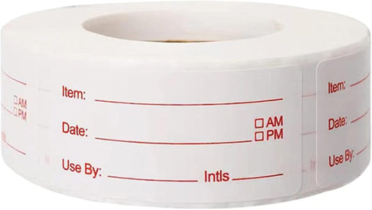 500 Pieces Dissolvable Food Labels,1 x 2inch Food Date Stickers Labels Freezer Labels for Food Containers, Easy to Write On(red)