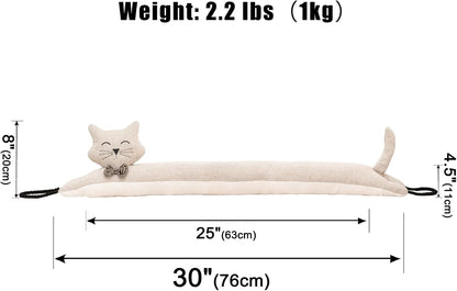 Under Door Draft Stopper Decorative Wind Stopper 36 inch for Door & Window, Weighted Animal Air Draft Stopper for Bottom of Door with Hanging Loops - Brown Dog