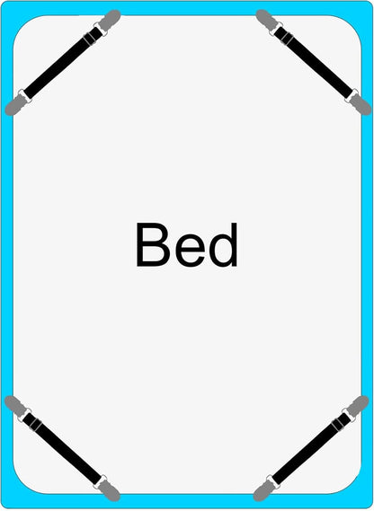 Boao 12 Pcs Bed Sheet Clips Straps Sheet Corner Straps Holder Adjustable Mattress Clips, Elastic Bed Grippers Suspender Fasteners Holder for Home(White,4-8 Inch Length)