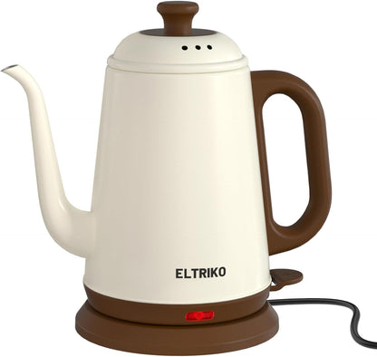 1L Gooseneck Electric Kettle for Pour Over Coffee & Tea | 1000W Fast Heating, Food-Grade Stainless Steel, Auto Shut-Off & Boil-Dry Protection, BPA-Free, Black