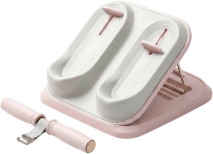 Leg Stretching Board Flexibility Board Calf Stretcher Ankle Stretcher Incline Board with Detachable Cylindrical Handle and Strap Suitable for Home Stretching Gym Mobility, Pink White
