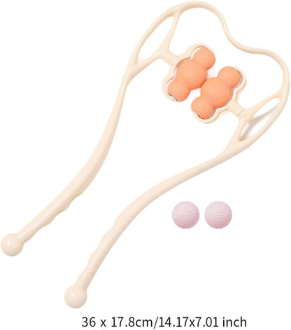 predolo Trigger Point Massager Manual Neck Massager Portable Ergonomic Handle Design Massager Tool Handheld Neck Massage Instrument, Orange